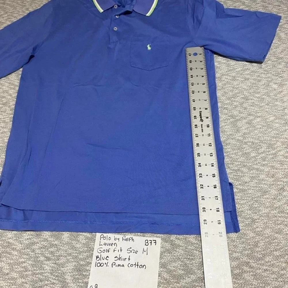 Polo Ralph Lauren Golf Fit Blue Pima Cotton Polo Shirt Men M. SKU-B77